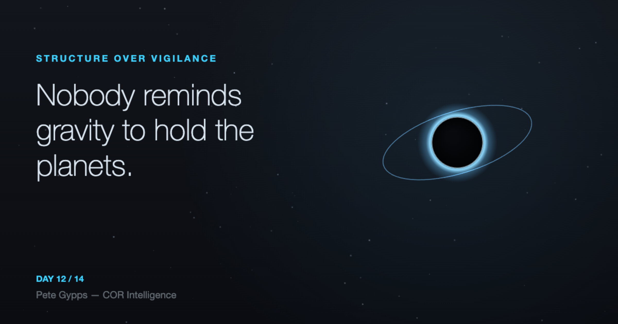 Nobody reminds gravity to hold the planets.